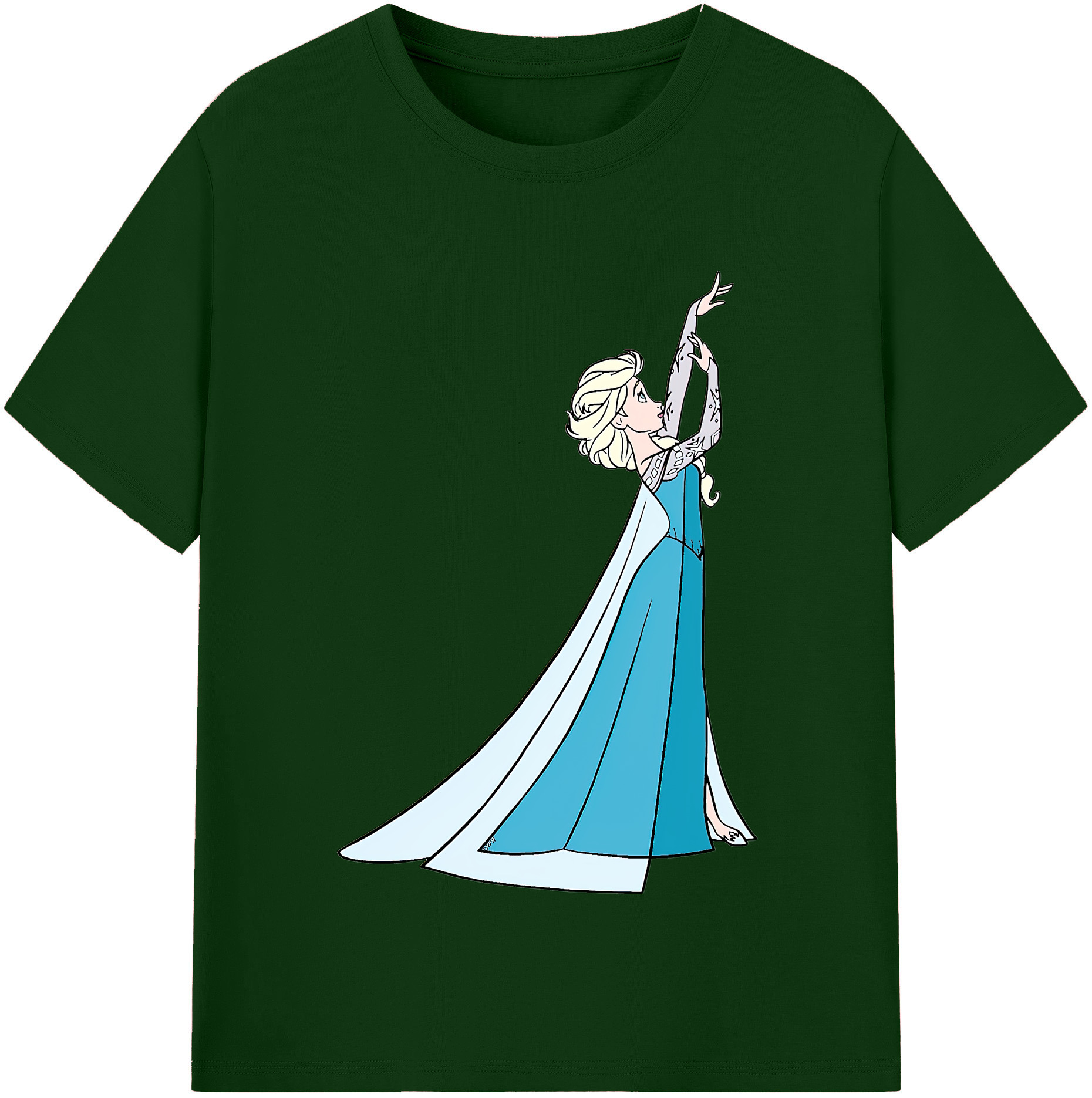 （画像用） アナと雪の女王 アンナ エルサ Frozen Anna Elsa 綿100％半袖Tシャツ（フロントプリント）